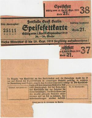 Q4286 Banknote Germany Speisefetttarte - Offer
