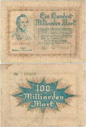 Q4287 Banknote Germany Ratibor 100 Milliarden Mark 1923 Notgeld - Make Offer