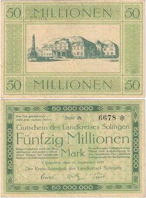 Q4307 Banknote Germany 50000000 Mark House Opladen 1923 - Offer