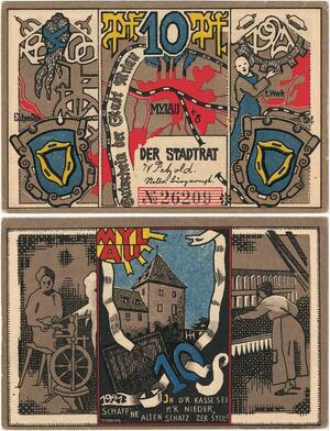 Q4314 Banknote Germany 50 Pfennig Working man & woman Mylau 1921 - Offer