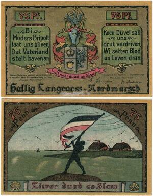 Q4321 Banknote Germany 75 Pfennig Man with German Empire Langenß 1921