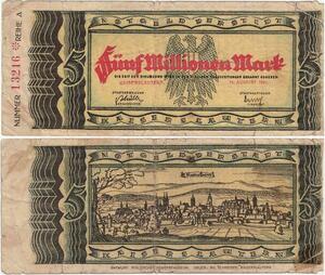 Q4323 Banknote Germany 50 Million Mark City picture Kaiserlautern 1923 -Offer