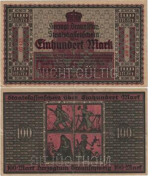 Q4336 Banknote Germany 100 Mark People & death Braunschweig 1918 - M Offer
