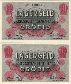 Q4350 Banknote Austria 10 Heller Prisoners war camp money Grödig 1914-1918