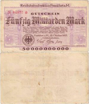 Q4377 Banknote Germany 50 Milliards Mark Onesided Frankfurt 1923 - Offer