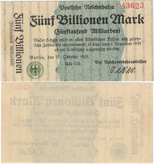 Q4378 Banknote Germany 5 Trillions Mark Onesided Berlin 1923 - Make Offer