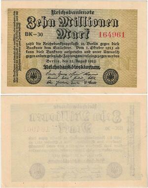 Q4419 Banknote Germany Berlin 10000000 Mark Uniface eagles 1923 - M Offer