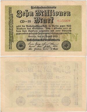 Q4420 Banknote Germany Berlin 10000000 Mark Uniface eagles 1923 - M Offer