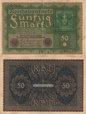 Q4430 Banknote Germany Berlin Weimar Republic 50 Mark 1919 -> Make Offer