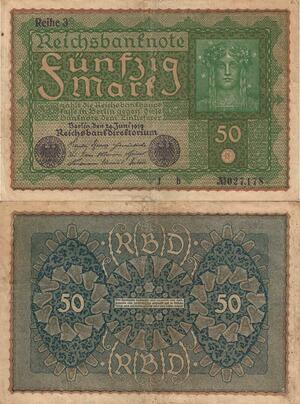 Q4431 Banknote Germany Berlin Weimar Republic 50 Mark 1919 -> Make Offer