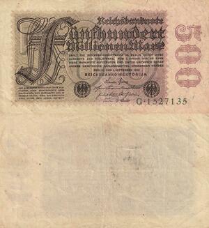 Q4442 Banknote Germany Berlin 500 Millionen Mark 1923 -> Make Offer