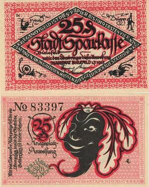 Q4472 Banknote Germany Bielefeld  25 Pfennig Kriegsplatz 1917 UNC - Make Offer