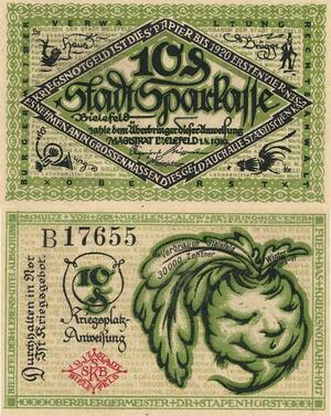 Q4473 Banknote Germany Bielefeld 10 Pfennig Kriegsplatz 1919 UNC - Offer