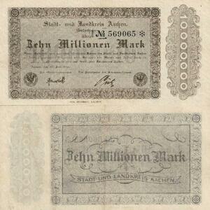 Q4479 Banknote Germany Aachen Landkreis 10 Millionen Mark 1923 - Make Offer