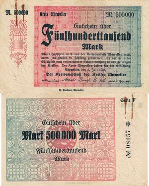 Q4500 Banknote Germany Kreis Ahrweiler 500000 Mark 1923 - Make Offer
