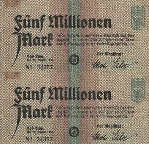 Q4561 Banknote Germany Bad Ems Das 5 Millionen Mark 1923 Notgeld - Offer