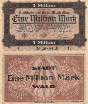 Q4562 Banknote Germany Wald 1 Million Mark 1923 Notgeld - Make offer