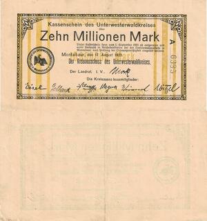 Q4590 Banknote Germany Montabaur Kassenschein 10 Millionen Mark 1923 AU - Offer