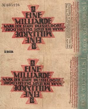 Q4605 Banknote Germany Düsseldorf Stadt 1 Milliarde Mark 1923 - Make Offer
