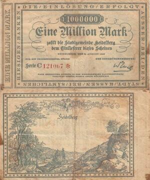 Q4612 Banknote Germany Heidelberg 1 Million Mark 1923 - Make Offer