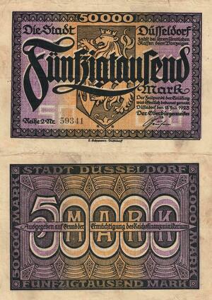 Q4620 Banknote Germany Düsseldorf 50000 Mark Stadt 1923 -> Make Offer