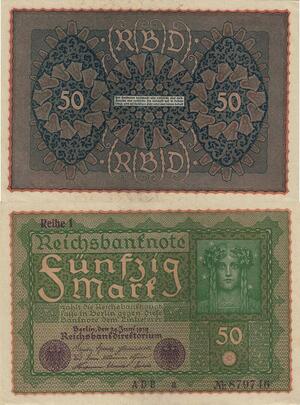 Q4632 Banknote Germany Berlin 50 Mark 1919 UNC - Make Offer