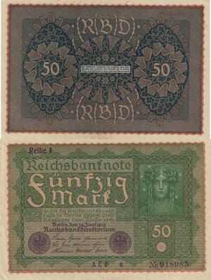 Q4633 Banknote Germany Berlin 50 Mark 1919 UNC - Make Offer