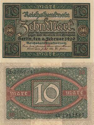 Q4648 Banknote Germany Berlin 10 Marks Reichsbanknote 1920 UNC - Make Offer 