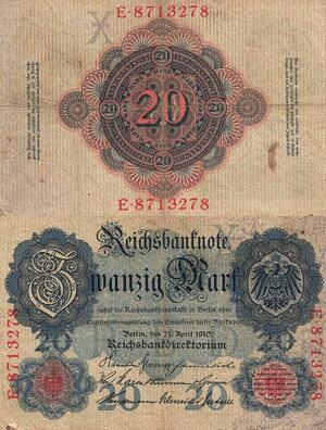 Q4653 Banknote Germany Berlin 20 Marks Eagle 1910 - Make Offer