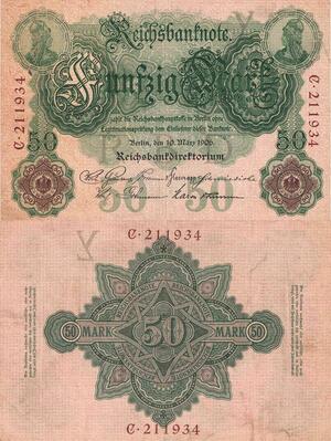 Q4656 Banknote Germany Berlin 50 Marks Reichsbanknote 1906 - Make Offer