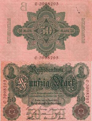 Q4658 Banknote Germany Berlin 50 Marks Reichsbanknote 1910 AU - Make Offer