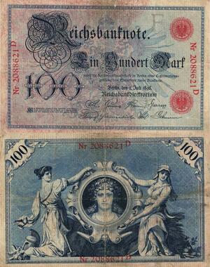 Q4663 Banknote Germany Berlin 100 Mark Reichsbanknote 1898 - Offer