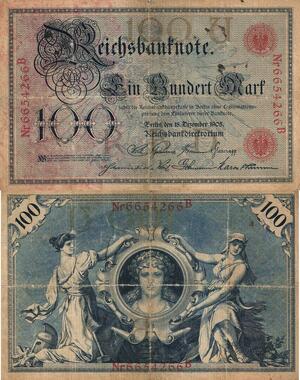 Q4665 Banknote Germany Berlin 100 Mark Reichsbanknote 1905 - Offer