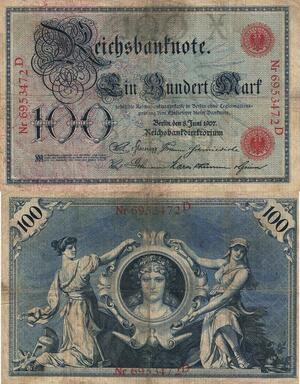 Q4666 Banknote Germany Berlin 100 Mark Reichsbanknote 1907 - Offer
