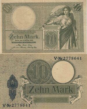 Q4669 Banknote Germany Berlin 10 Marks Reichskaffenfchein 1906 AU - Make Offer