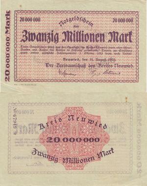 Q4682 Banknote Germany Neuwied 20 Millionen Mark 1923 - Make Offer