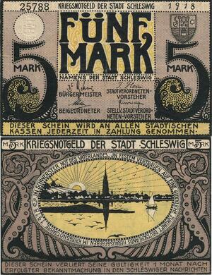 Q4689 Banknote Germany Schleswig 5 Mark 1918 - Make Offer