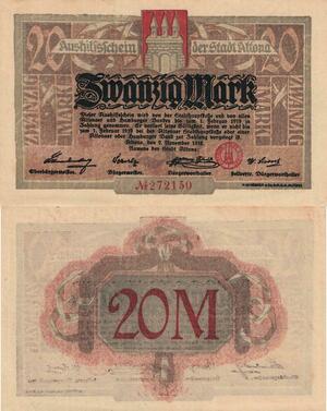 Q4693 Banknote Germany Altona Der Stadt 20 Mark 1918 UNC - Make Offer
