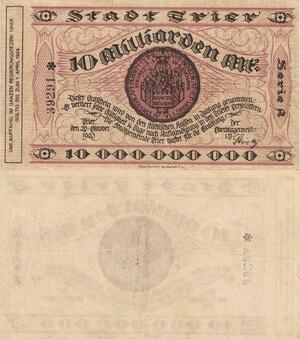 Q4714 Banknote Germany Trier Stadt 10 Milliarden Mark 1923 Notgeld -> Make offer