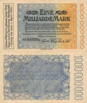 Q4715 Banknote Germany Trier Stadt 1 Milliarde Mark 1923 -> Make offer