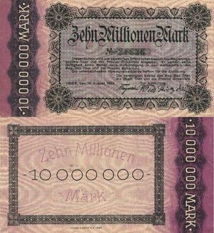 Q4717 Banknote Germany Trier Stadt 10 Millionen Mark 1923 -> Make offer