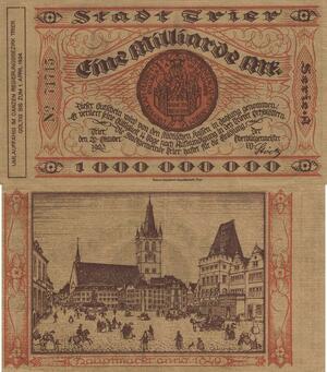 Q4718 Banknote Germany Trier Stadt 1 Milliarde Mark 1923 AU -> Make offer