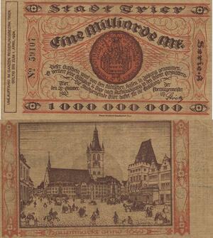 Q4719 Banknote Germany Trier Stadt 1 Milliarde Mark 1923 -> Make offer