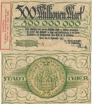 Q4726 Banknote Germany Trier Stadt 500 Millionen Mark 1923 -> Make offer
