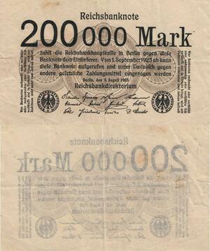 Q4761 Banknote Germany Berlin 200000 Mark Reichsbanknote 1923 - Make Offer