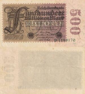 Q4775 Banknote Germany Berlin 500 Millionen Mark Reichsbanknote 1923 - Offer