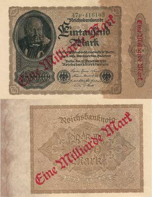Q4783 Banknote Germany Berlin 1 Milliarde / 1000 Mark Reichsbanknote 1922 AU
