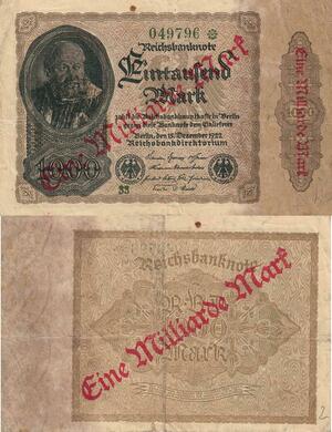 Q4784 Banknote Germany Berlin 1 Milliarde / 1000 Mark Reichsbanknote 1922 - Offer