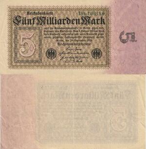 Q4785 Banknote Germany Berlin 5 Milliarden Mark Reichsbanknote 1923 - Make Offer