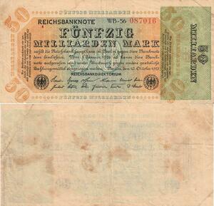Q4792 Banknote Germany Berlin 50 Milliarden Mark Reichsbanknote 1923 - M Offer